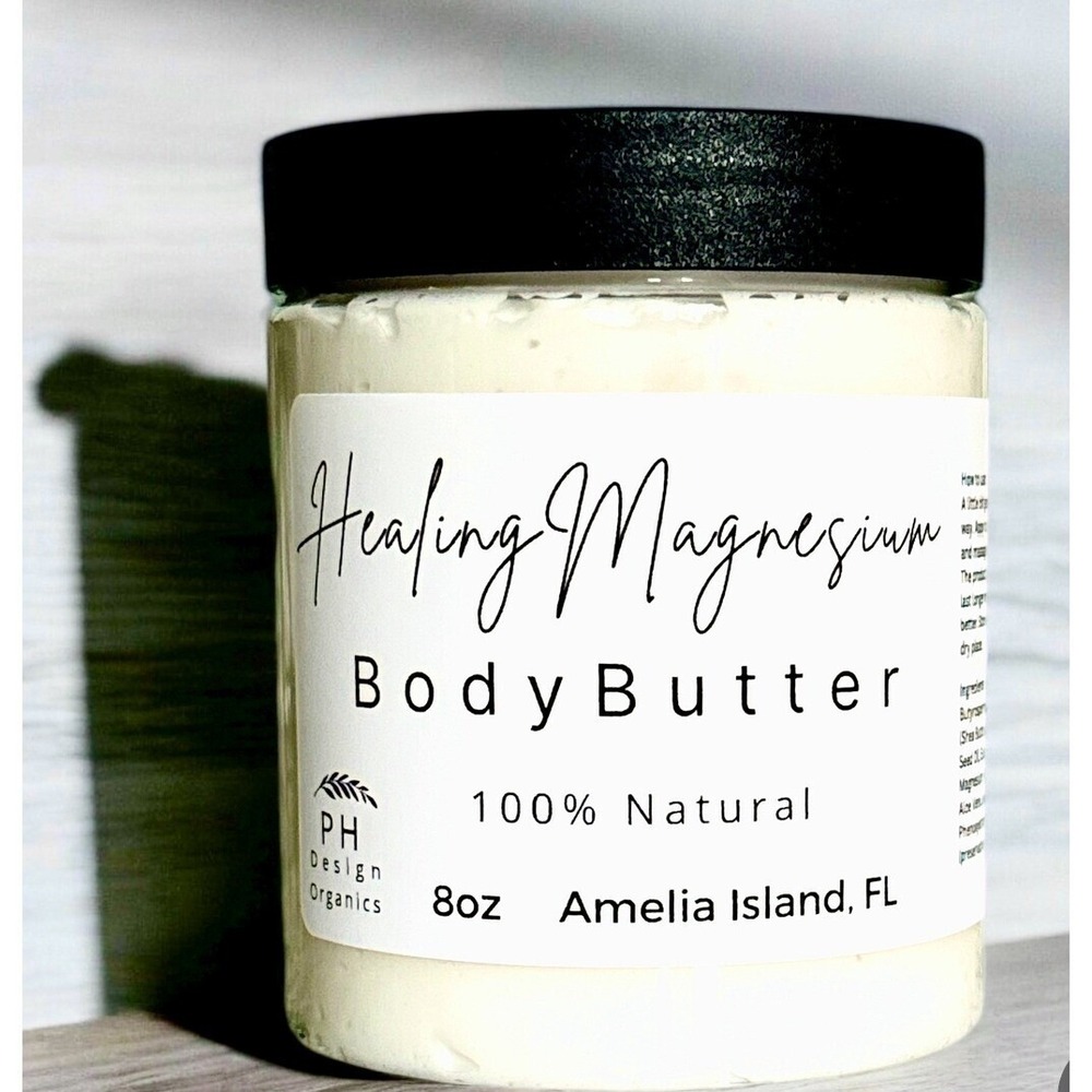 PH Design Organics Healing Magnesium Body Butter 100% Natural‎ 8oz